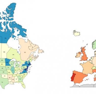 Mediana dochodu gospodarstwa domowego w USA/Kanadzie i Europie (w dolarach, PPP 2020)