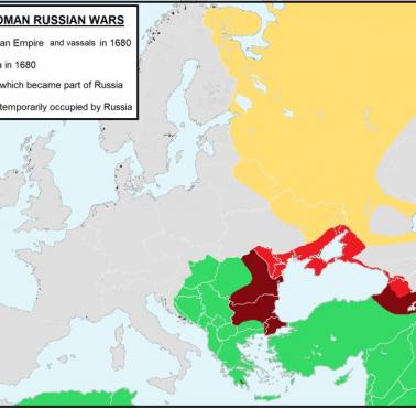 Obszary utracone przez Imperium Osmańskie (Turcja) na rzecz Rosji, 1680