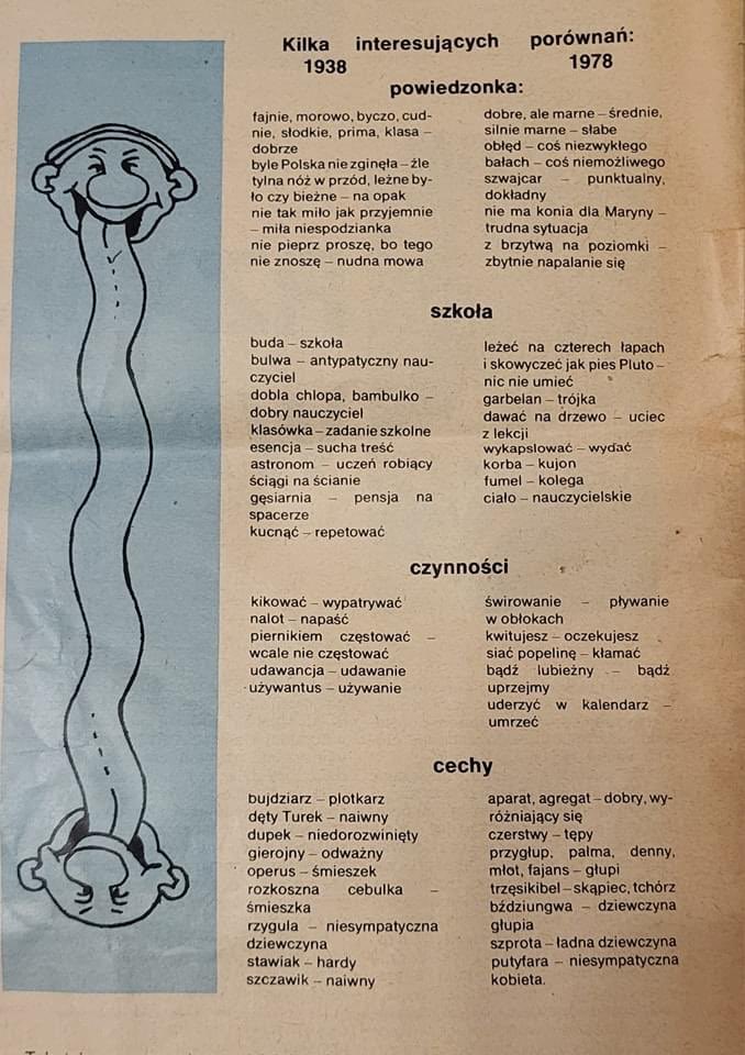 Młodzieżowe słówko roku, 1938 i 1978