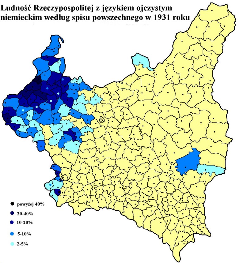 Ludność II RP posługująca się językiem niemieckim, spis z 1931 roku