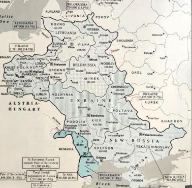 Żydzi w carskiej Rosji - obszary przymusowego zasiedlenia w XIX wieku