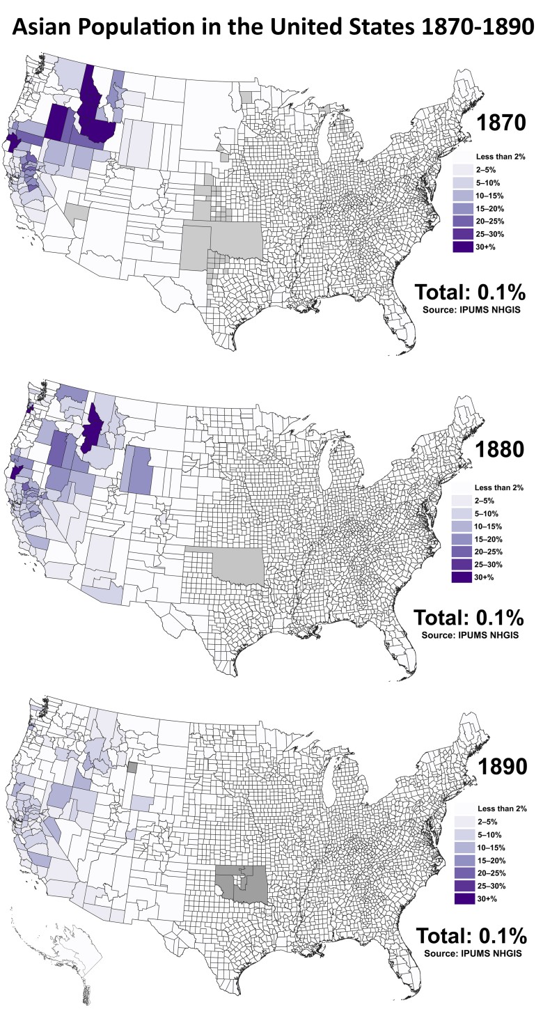 Populacja azjatycka w USA w latach 1870-1890