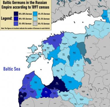 Niemcy bałtyccy w Rosji, 1897 r.