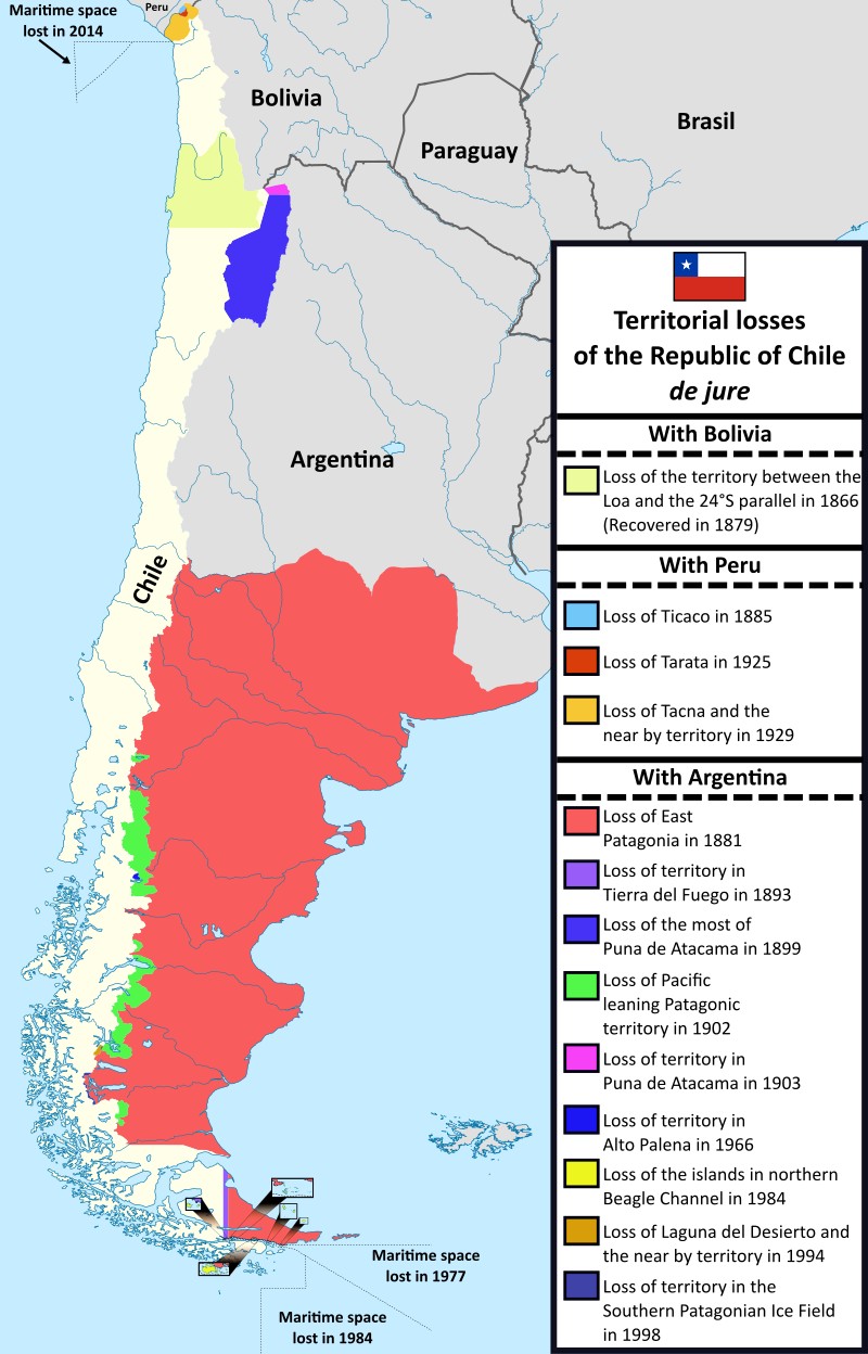 Roszczenia terytorialne w Ameryce Południowej - Chile, Argentyna, Boliwia, Peru, od 1885
