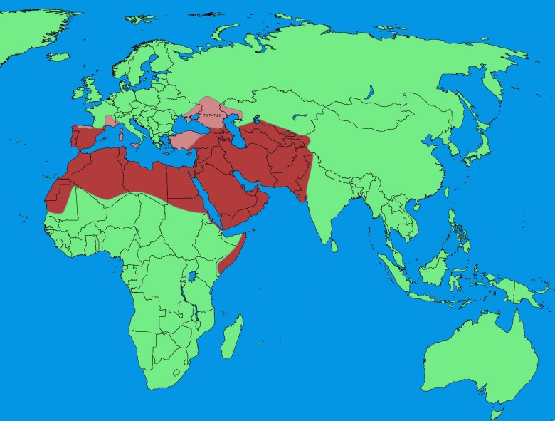 Ekspansja islamu w Europie i Afryce Pn z uwzględnieniem 737-740
