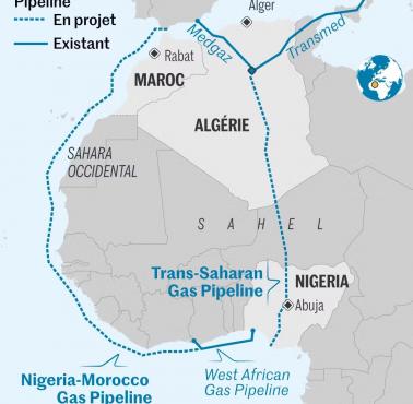 Proponowane i istniejące gazociągi z Nigerii, 2024