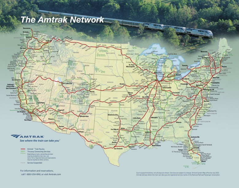 Koleje Amtrak w USA, 2022