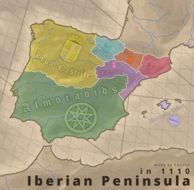 Półwysep Iberyjski w 1110 r.