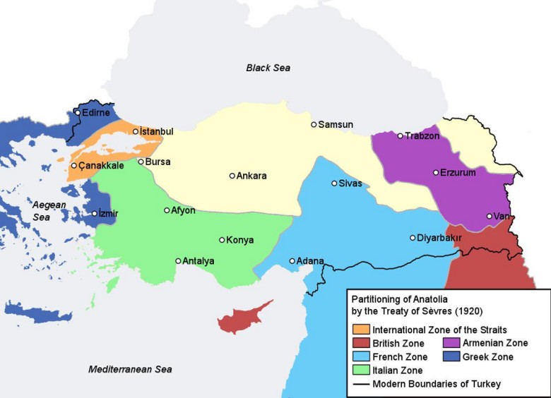 Podział Imperium Osmańskiego, Traktat z Sèvres 1920