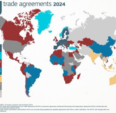 Porozumienia handlowe, ekonomiczne unie na świecie, 2024