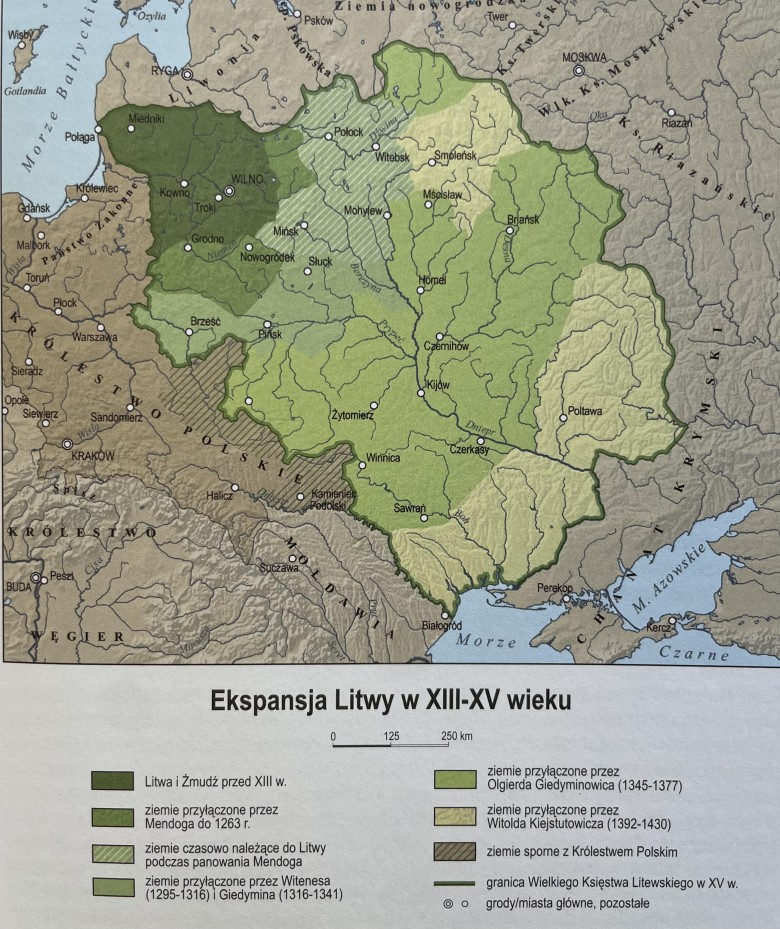 Rozszerzenie się Wielkiego Księstwa Litewskiego pod koniec XIII-XV wieku
