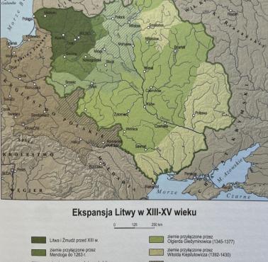 Rozszerzenie się Wielkiego Księstwa Litewskiego pod koniec XIII-XV wieku