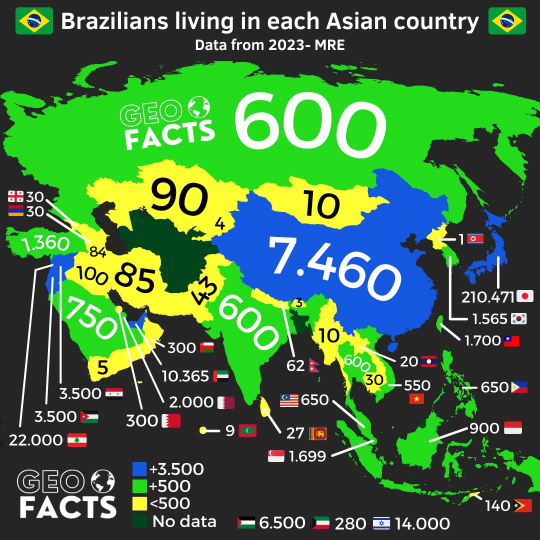 Diaspora brazylijska w Azji, 2023