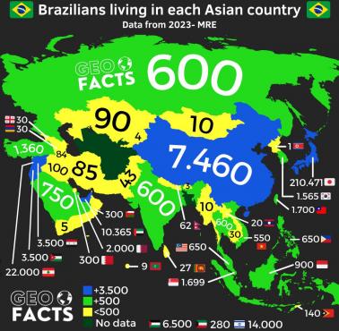 Diaspora brazylijska w Azji, 2023