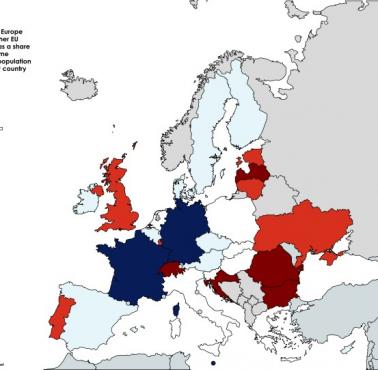 Obywatele Europy mieszkający w innych krajach UE jako odsetek ludności kraju pochodzenia w 2022 r., według kraju