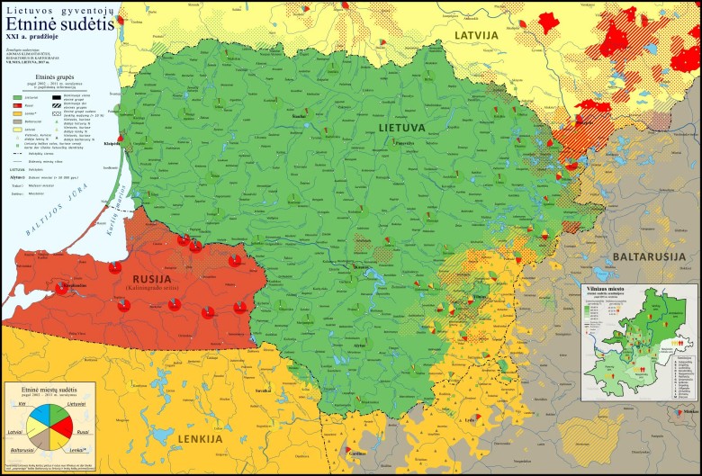 Mapa etniczna współczesnej Litwy, 2002-2011