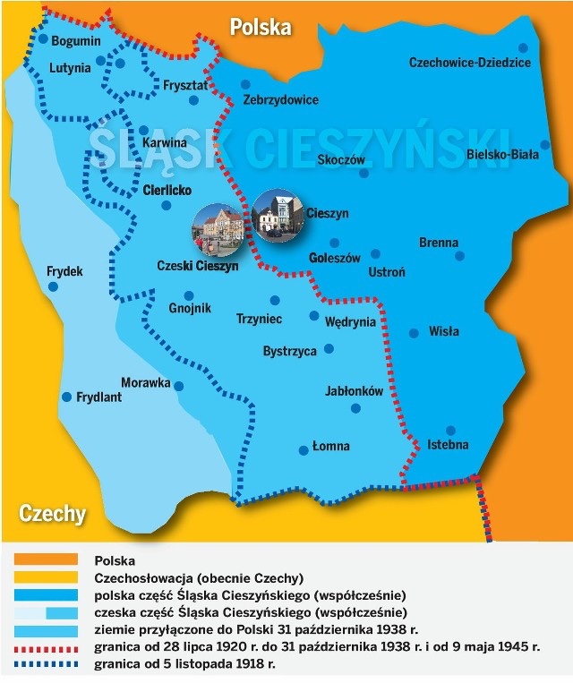 Podział Śląska Cieszyńskiego