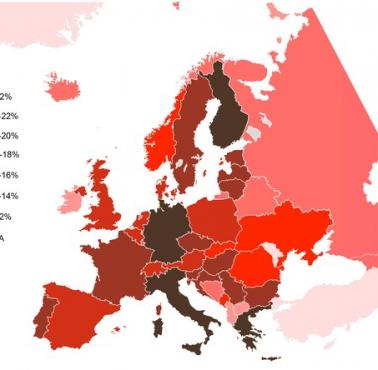 Odsetek ludności w wieku powyżej 65 lat w Europie, 2024