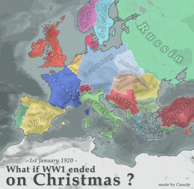 Jak miała wyglądać Europa po zwycięstwie państw osi (Niemcy, Austro-Węgry ..) podczas I wojny światowej, 1920