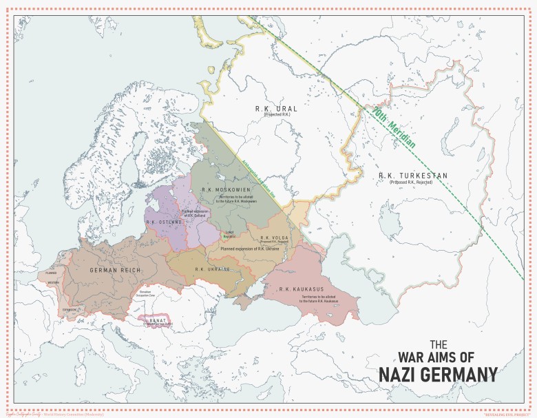 Niemieckie cele II wojny światowej (widoczny zapowiadany przez A.Hiltera Lebensraum)