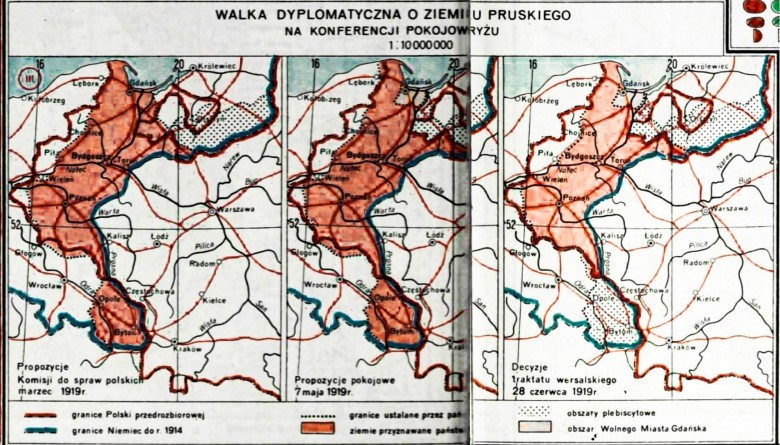 Propozycje polskiej granicy zachodniej przedstawione po I wojnie na konferencji pokojowej w Paryżu w 1919