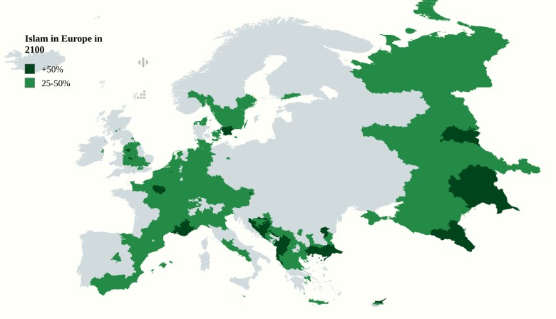 Prognoza wyznawców islamu w Europie na 2100 rok
