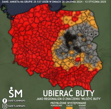 Jak się pisze/mówi w poszczególnych regionach Polski - ubierać buty czy zakładać buty?