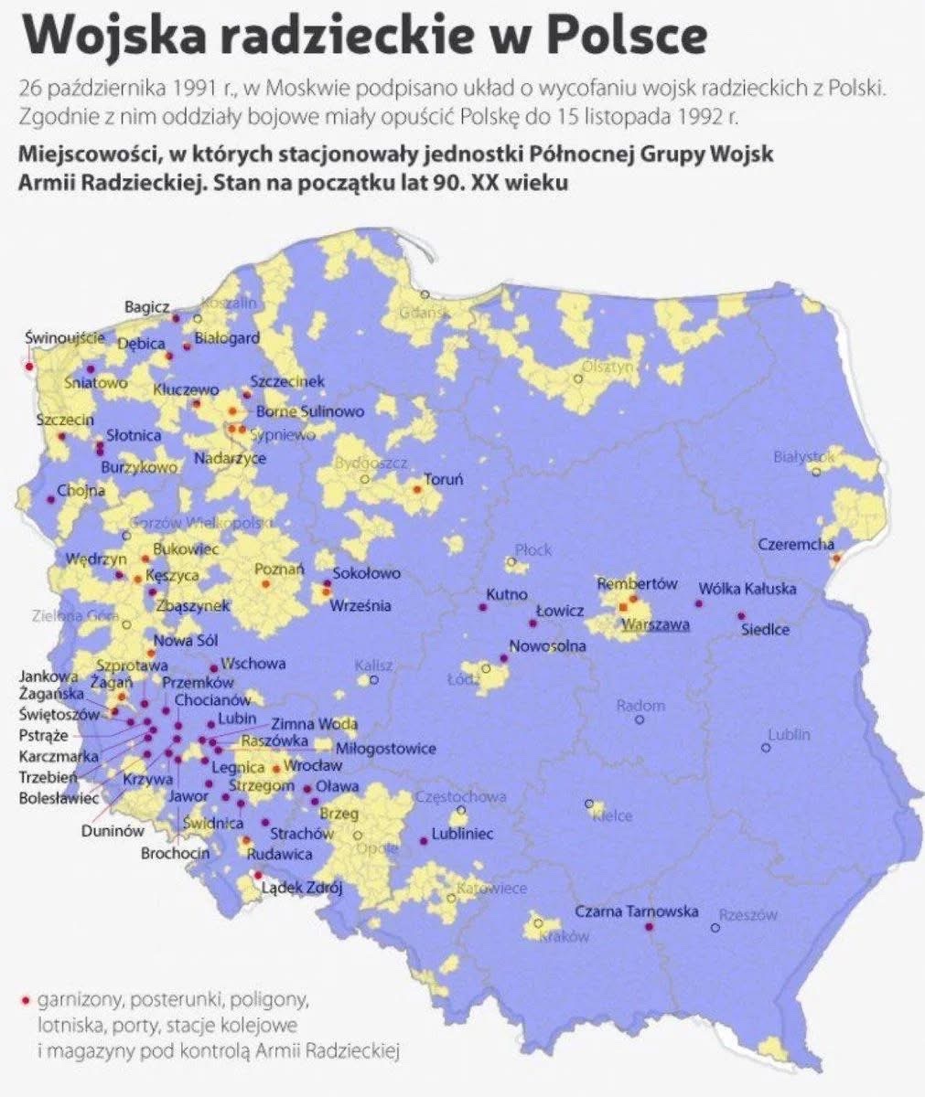 Rosyjskie bazy wojskowe w Polsce, 1991