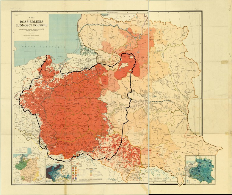 Etnograficzna mapa Polski z 1918 roku
