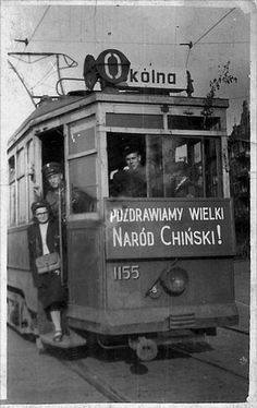 Wrocławski Neptun - Wagon linii okólnej w 1949 r. (zbiory Tomasza Sielickiego) (Pozdrawiamy Wielki Naród Chiński)