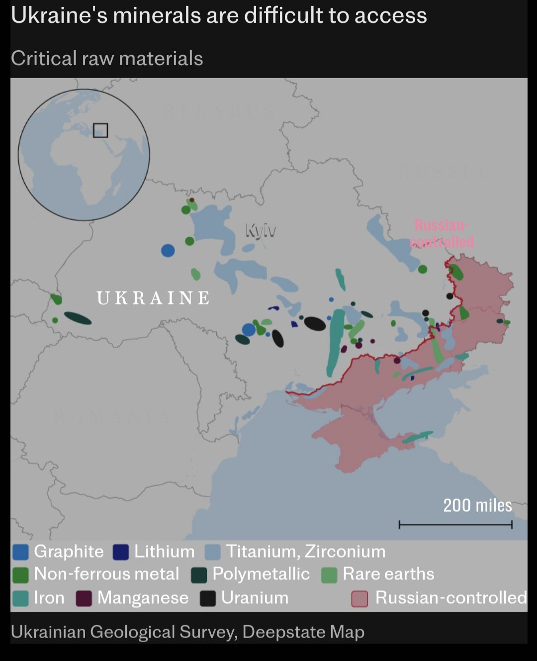 Mapa surowcowa Ukrainy