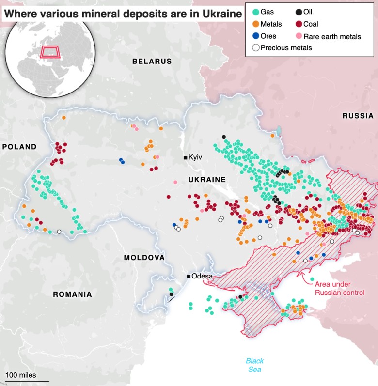 Mapa surowcowa Ukrainy