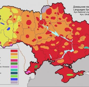 Mapa etniczno-językowa Ukrainy z 2009 roku