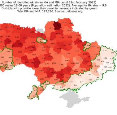 Mapa zidentyfikowanych (z imienia i nazwiska!) ukraińskich ofiar wojny, Źródło: ualosses.org