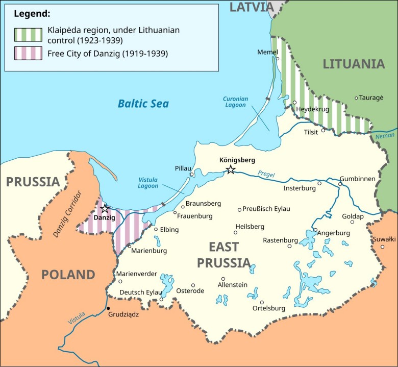 23 marca 1939, kilka dni po upadku Czechosłowacji, Niemcy zajęły Okręg Kłajpedy (niem. Memelland)