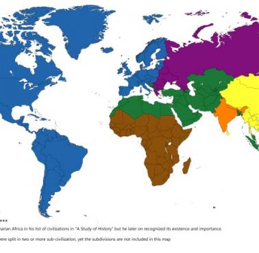 Podział cywilizacji wg. brytyjskiego badacza kultur - Toynbee'ego
