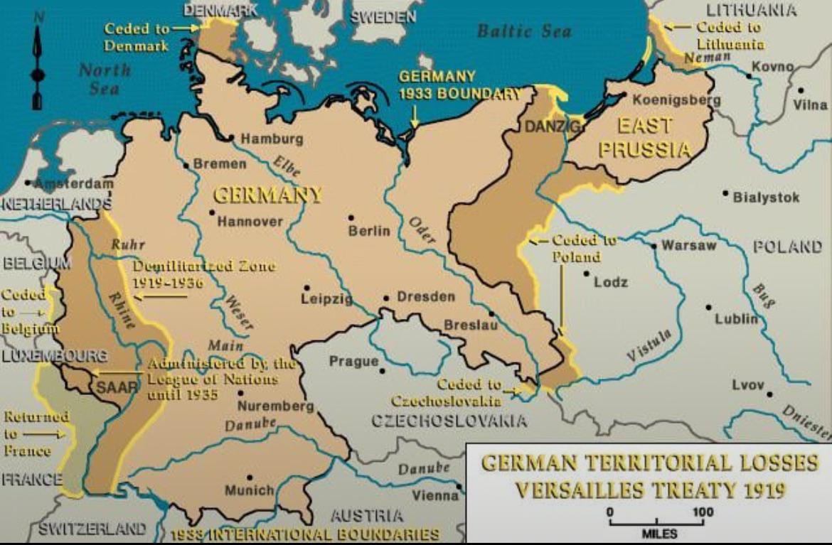 Ziemie utracone przez Niemcy w wyniku traktatu wersalskiego