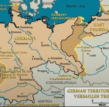 Ziemie utracone przez Niemcy w wyniku traktatu wersalskiego