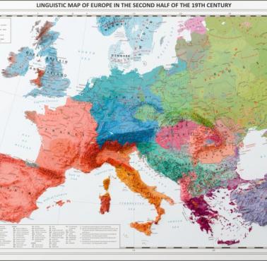 Lingwistyczna mapa Europy, Późna połowa XIX wieku
