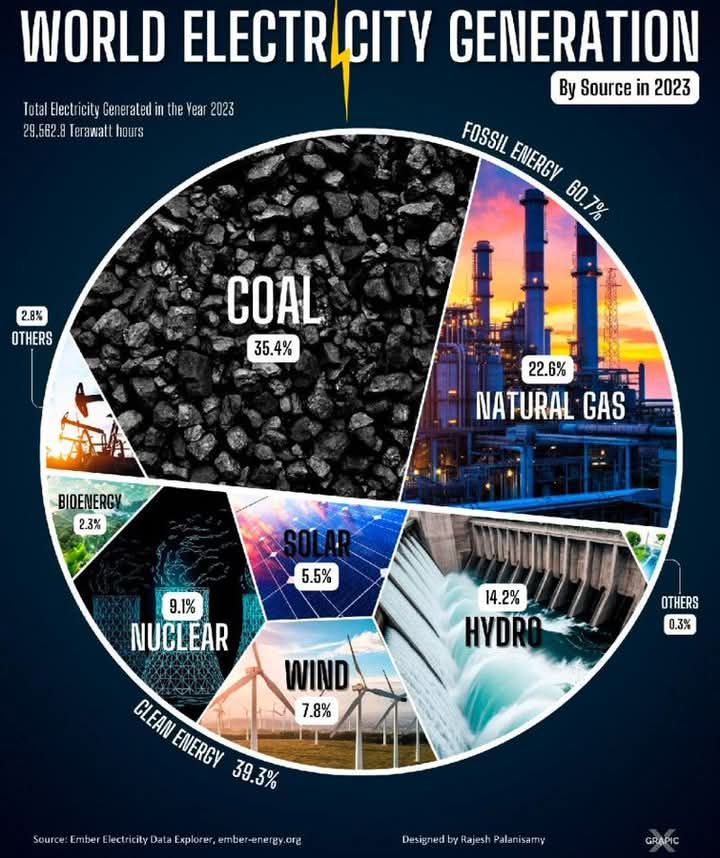 Produkcja prądu z podziałem na technologie jego uzyskania, 2023