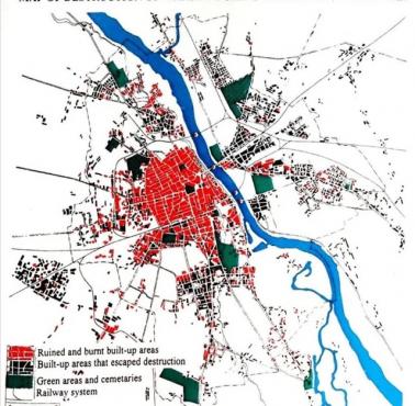 Warszawa po zniszczeniach wywołanych przez Niemców w 1939, 1944 i Rosjan