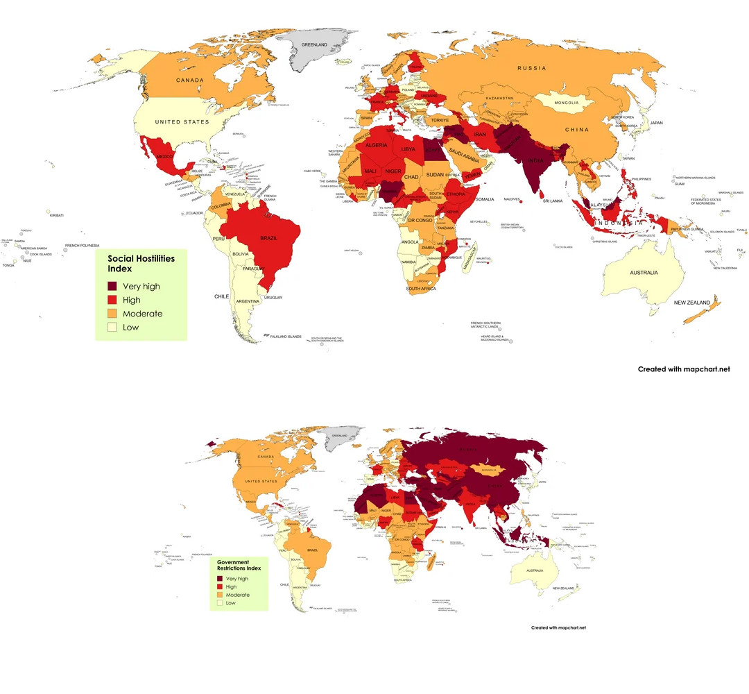 Wolność religijna na świecie, 2022 (Global religious restrictions)