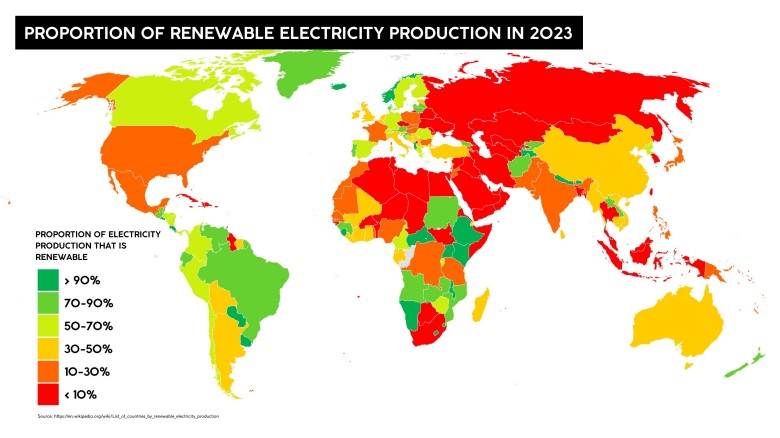 Odsetek energii elektrycznej wyprodukowanej z odnawialnych źródłach energii, 2023