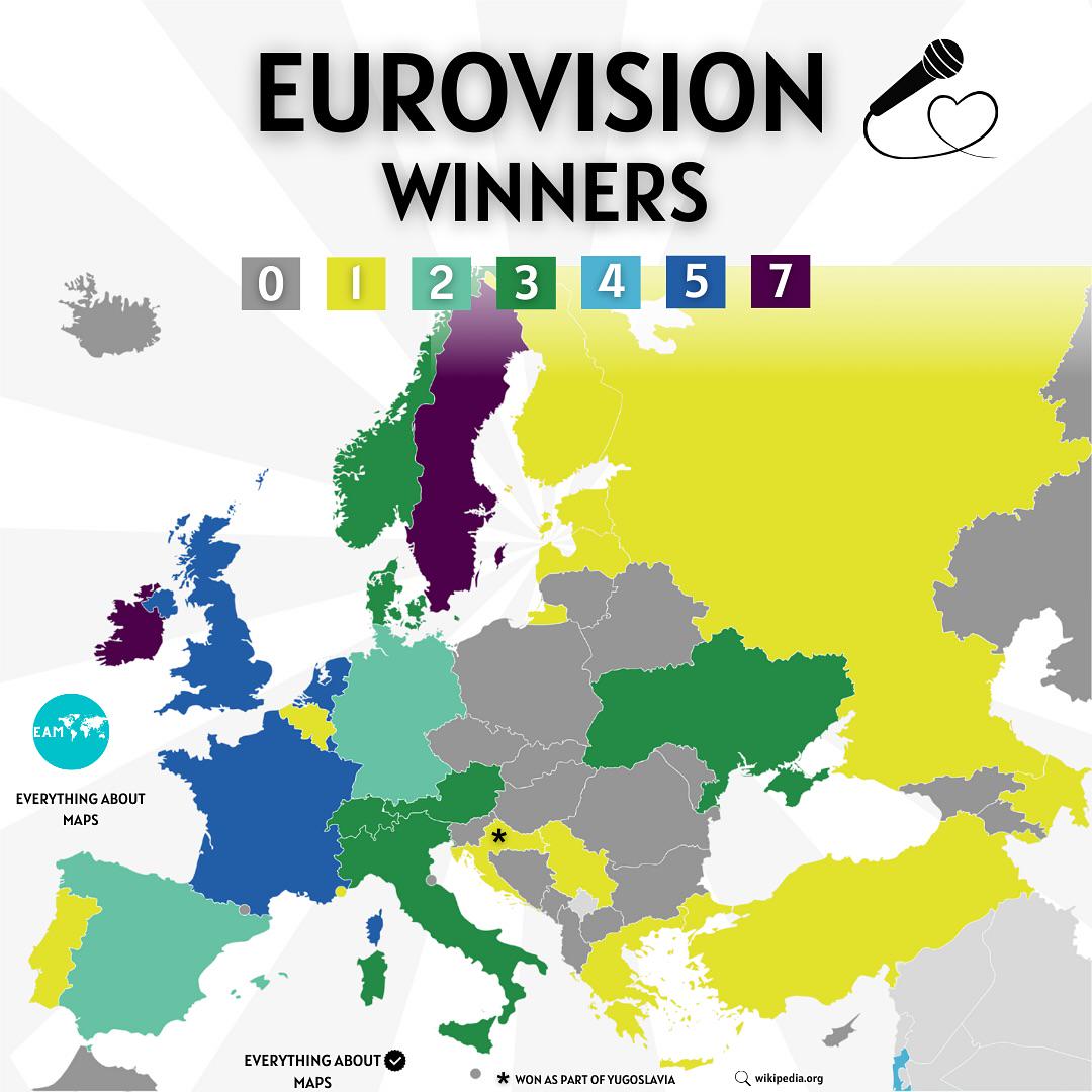 Zwycięzcy Eurowizji według krajów, 2025