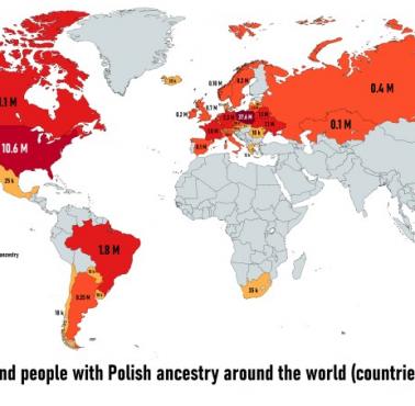 Osoby deklarujące polskie pochodzenie na świecie, data i źródła badań nieznana