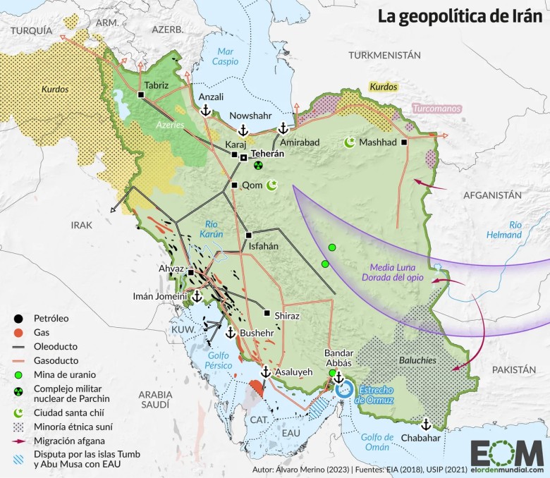 Geopolityczna mapa Iranu, 2023
