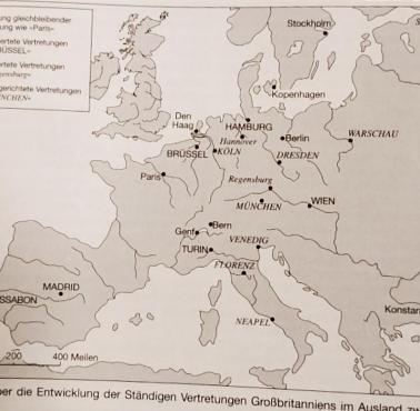 Przedstawicielstwa zagraniczne (ambasady) brytyjskie w Europie, 1600-1789