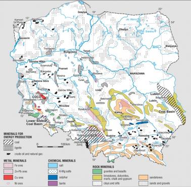 Mapa surowcowa Polski