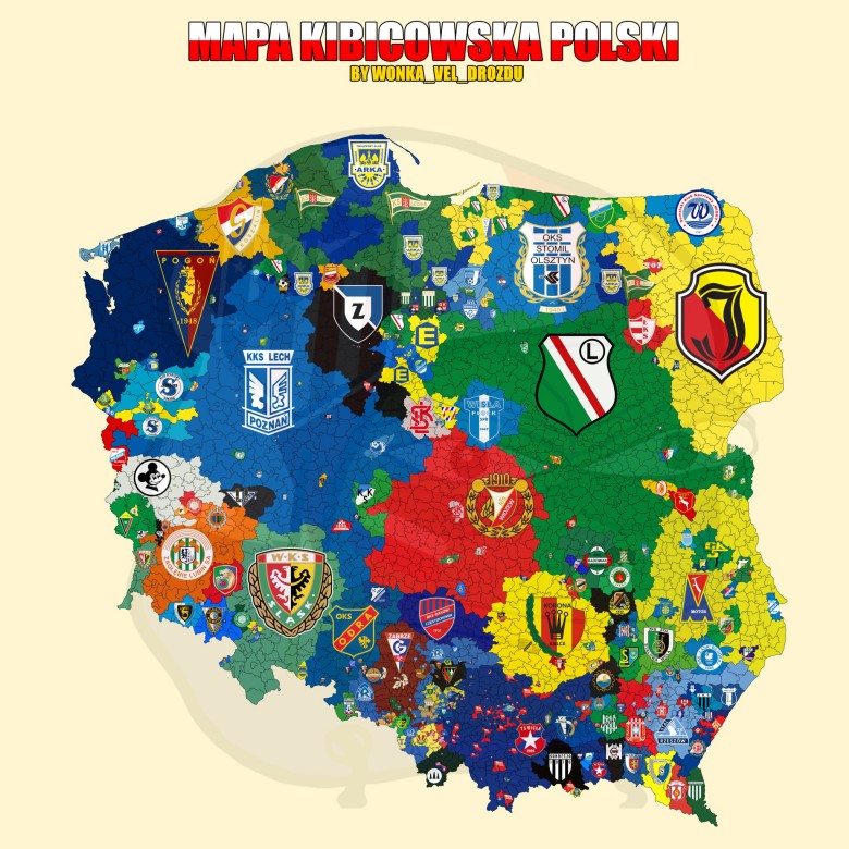 Mapa kibicowska Polski (piłka nożna)