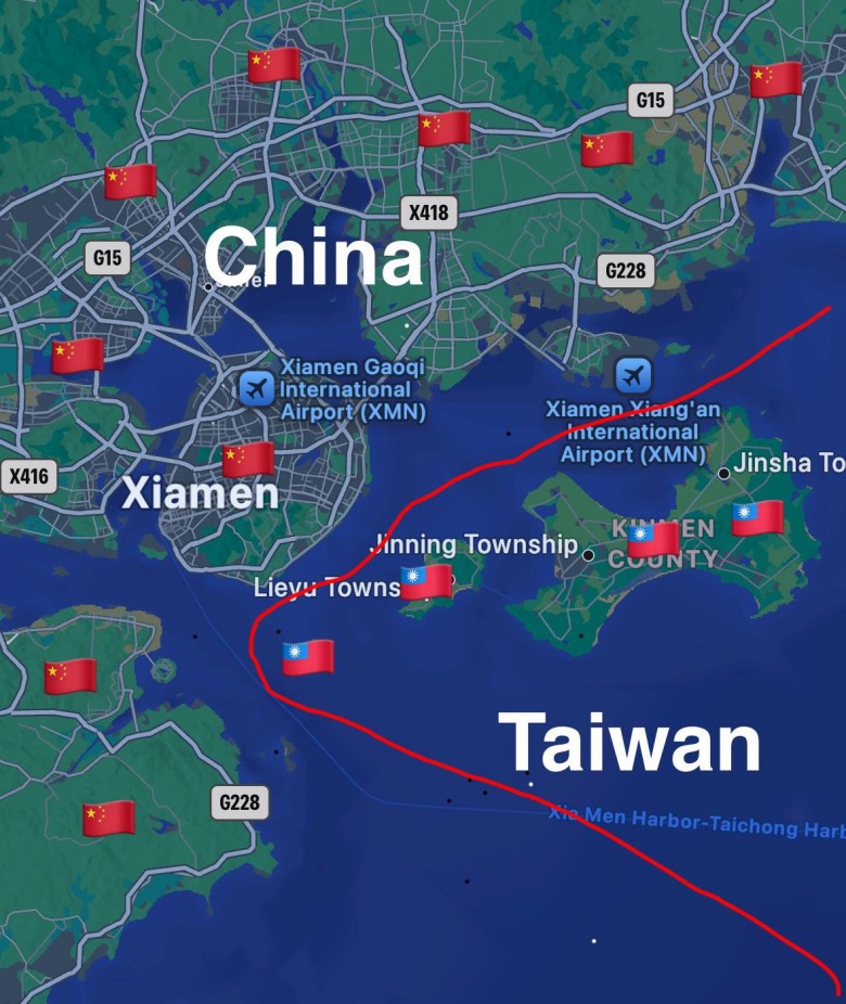 Jak blisko Chin leży Tajwan?, okolice portu Xiamen i wyspa Kinmen
